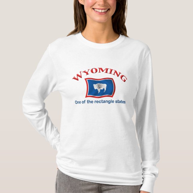 T-shirt Le Wyoming - un état de rectangle (Devant)