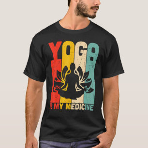 T-shirt Le Yoga Est Mon Médicament Mignon Yogi Fitness Hom