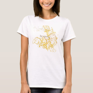 T-shirt Le yoga parlent : Pièce en t jaune de Chakra de