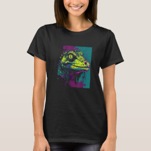 T-shirt Leachie Gecko Lézard Cool Neo Punk Vert Détresse
