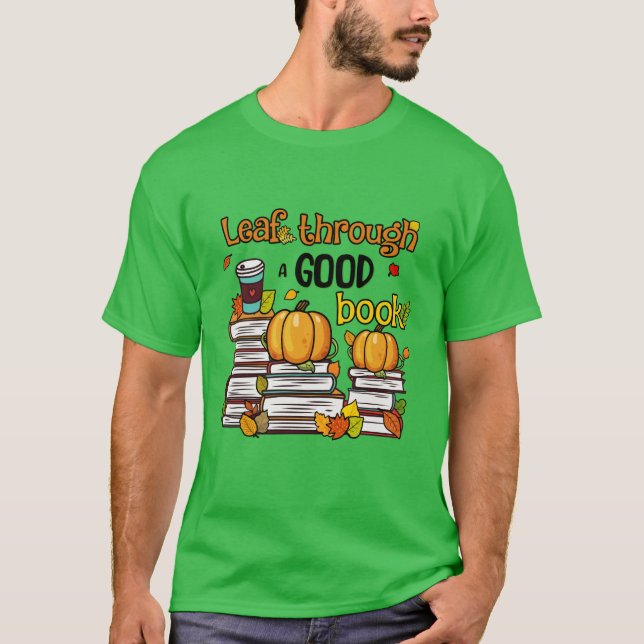 T-shirt Leaf À Travers Un Bon Livre (Devant)