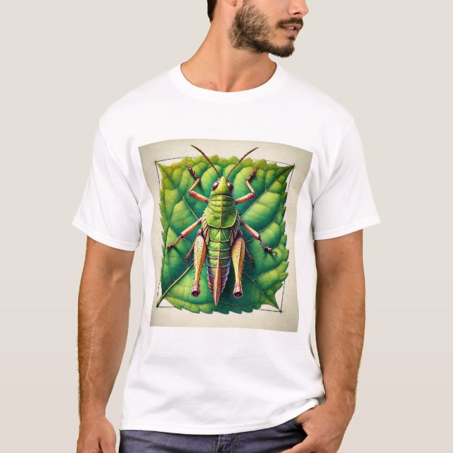 T-shirt Leaf Rolling Grasshopper 170724IREF201 - Watercolo (Devant)