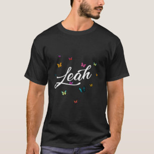 T-shirt Leah Nom Adorable Avec Papillons Colorés