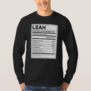 T-shirt Leah Nutrition Information Problème Résoudre Dur D