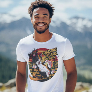 T-shirt Leaping Feline Elégance Chasing rêves pas souris