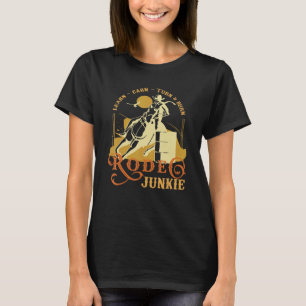 T-shirt Lear Earn Turn Burn Rodeo Junkie Wild West Barrel