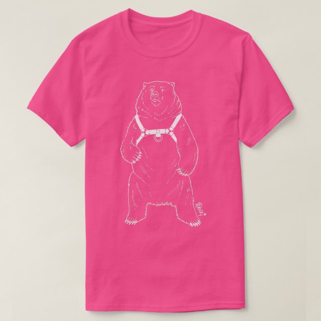 T-shirt Leather Bear White lines (Design devant)