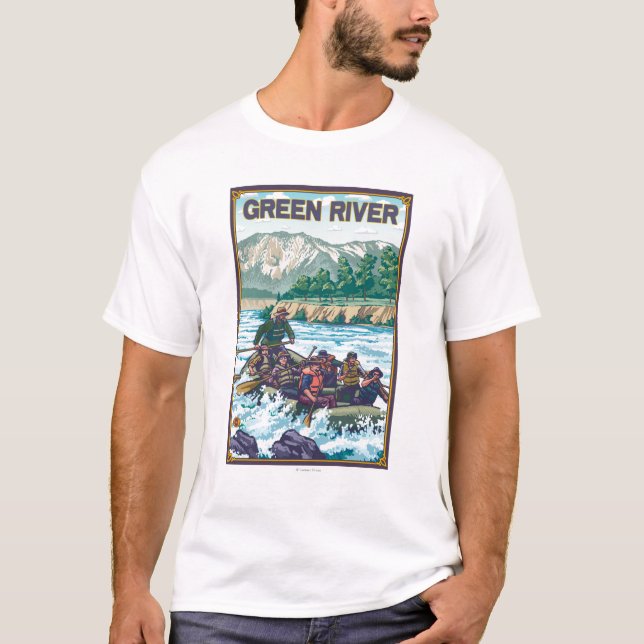 T-shirt L'eau blanche transportant par radeau - la rivière (Devant)