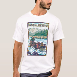 T-shirt L'eau blanche transportant par radeau - rivière d