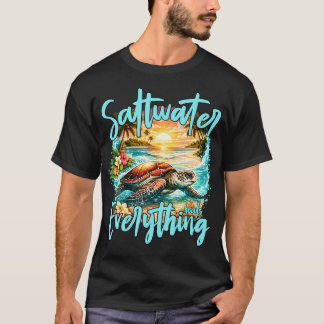 T-shirt L'eau de mer guérit tout Tortue de mer Tropical