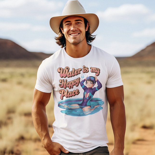 T-shirt L'Eau Est Mon Endroit Heureux Pour Les Femmes Qui  (Créateur téléchargé)