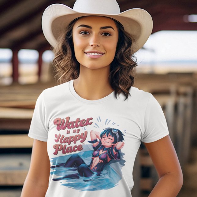 T-shirt L'Eau Est Mon Endroit Heureux Sous La Sérénité (Créateur téléchargé)