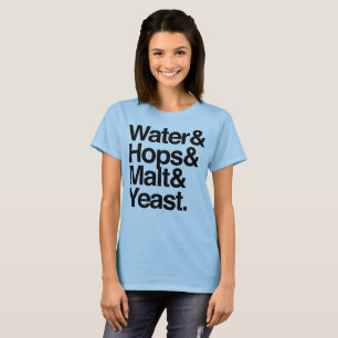 T-shirt L'eau et houblon et malt et levure