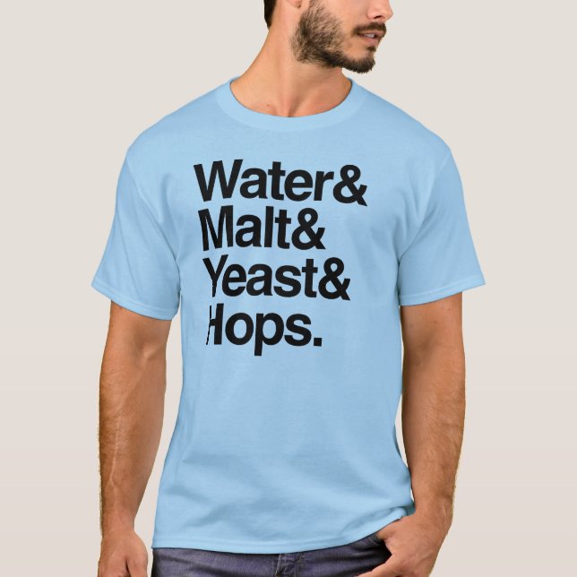 T-shirt L'eau et malt et levure et houblon (Devant)