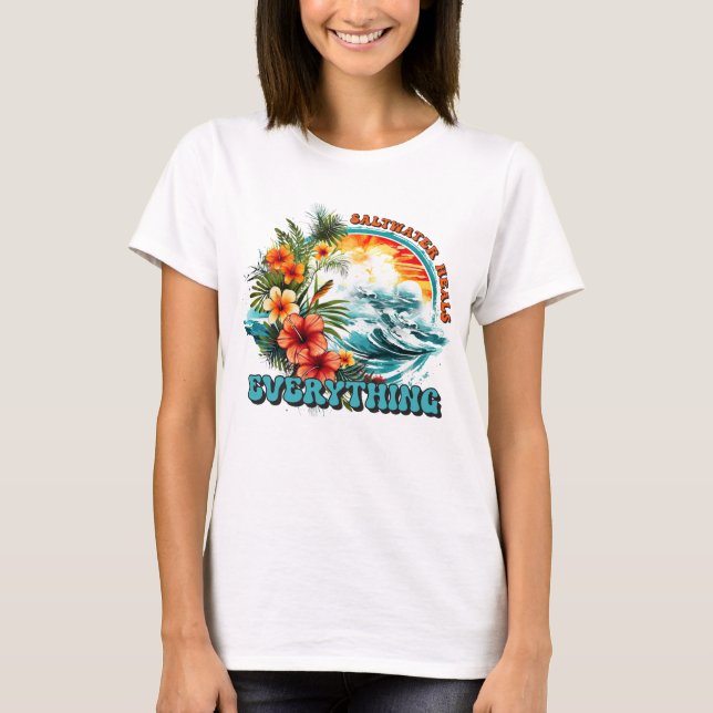 T-shirt L'eau salée guérit tout (Devant)