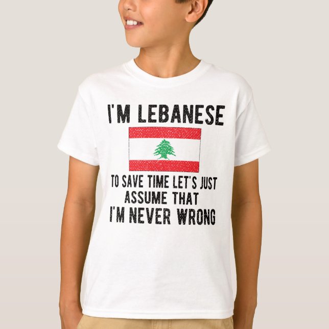 T-shirt Lebanese Heritage Lebanon Roots Lebanese Flag (Devant)