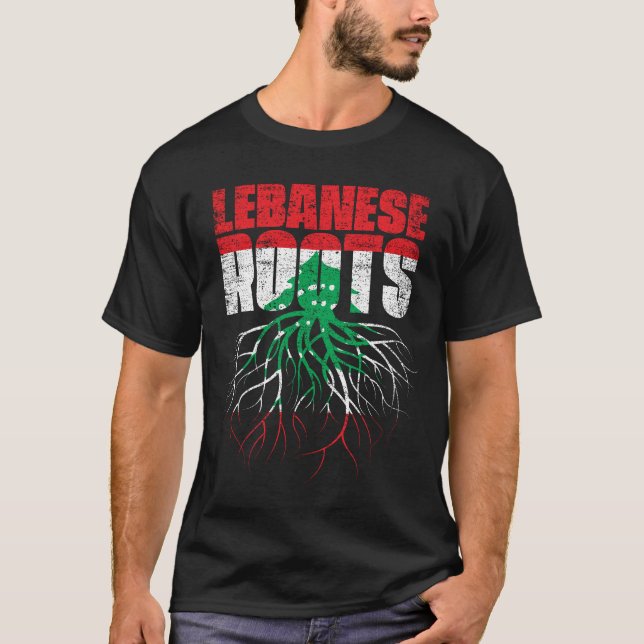 T-shirt Lebanese Roots Lebanon Heritage Flag (Devant)