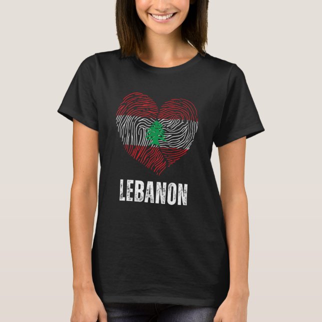 T-shirt Lebanon Flag Lebanese Flag Lebanon DNA Lebanon Hea (Devant)