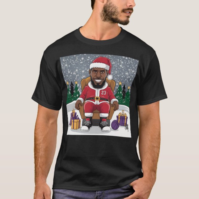 T-shirt Lebron James Père Noël - Lebron James Apporte Les  (Devant)