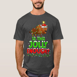 T-shirt L'Éclairage De Noël Est Ce Jolly Assez Bison Noël