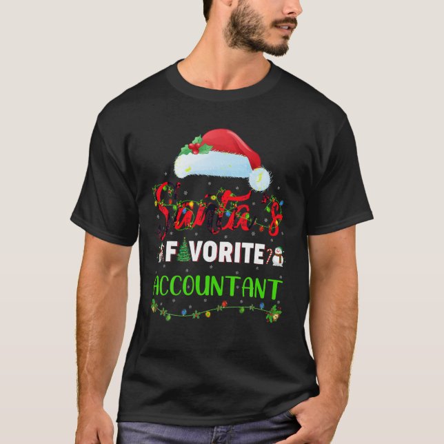 T-shirt L'éclairage de Noël Père Noël le comptable favori  (Devant)