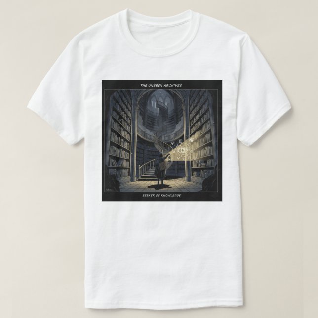 T-shirt L'Éclaireur et la bibliothèque interdite (Design devant)