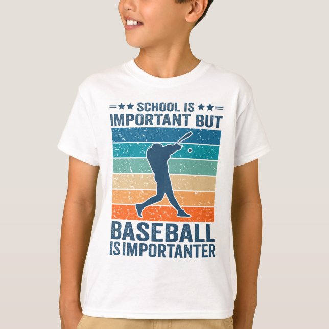 T-shirt L'École Est Importante, Mais Le Baseball Est Impor (Devant)