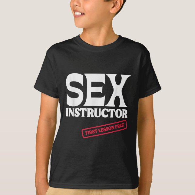 T-shirt Leçon première gratuite pour instructeur ! Enterre (Devant)