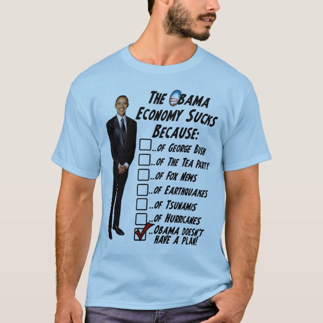T-shirt L'économie d'Obama suce (Devant)