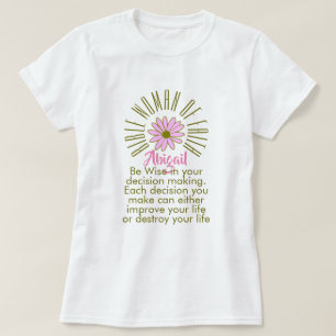 T-shirt Leçons pour les femmes de la Bible de foi Abigail