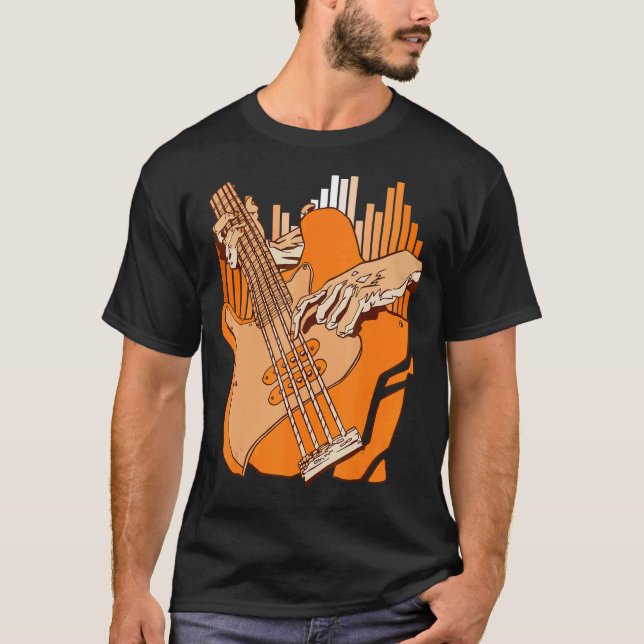 T-shirt Lecteur Bass Guitare Baid String Musique instrumen (Devant)