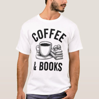 T-shirt Lecteur d'art minimaliste Café et Livres