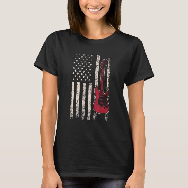 T-shirt Lecteur de basse électrique Guitare American Drape (Devant)