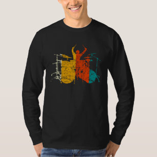 T-shirt Lecteur de batterie rétro pour batteurs et percuss