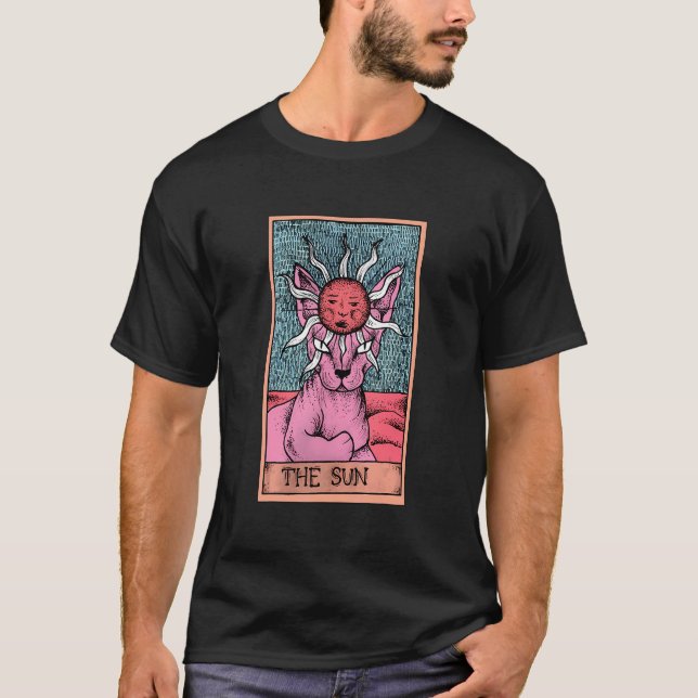 T-shirt Lecteur de carte Tarot Chat Sun Sphynx Gothic Occu (Devant)