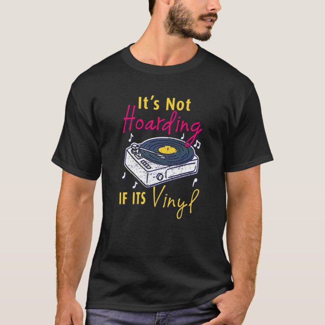 T-shirt Lecteur de disque audio A de disque vinyle stéréo (Devant)