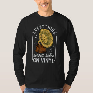 T-shirt Lecteur de disque musical vinyle stéréo A