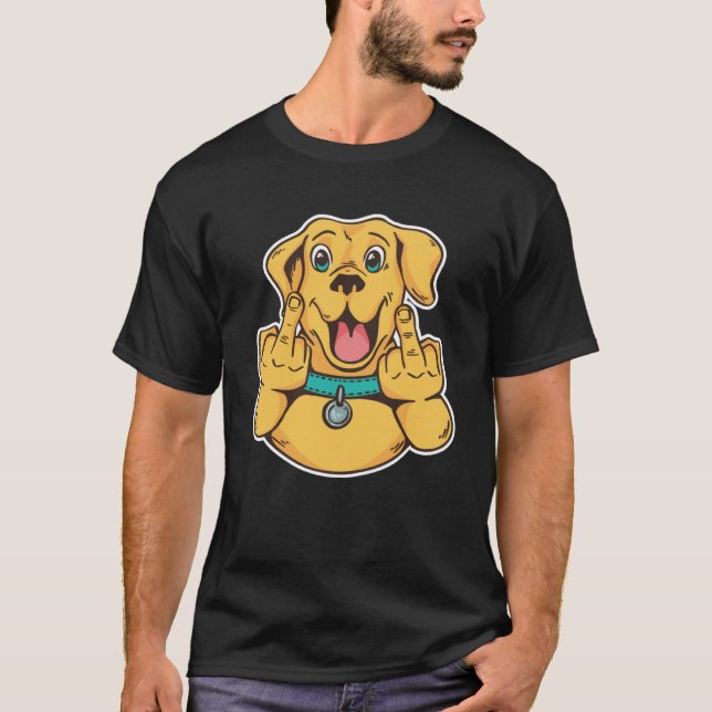 T-shirt Lecteur de doigt moyen Labrador (Devant)