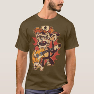 T-shirt Lecteur de guitare Retro Chimpanzé Premium graphiq