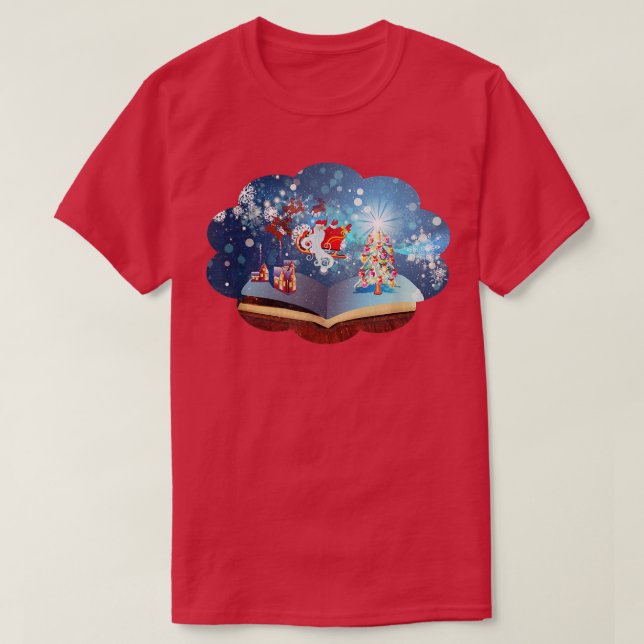 T-shirt Lecteur de lecture de livres et de fées de Noël (Design devant)