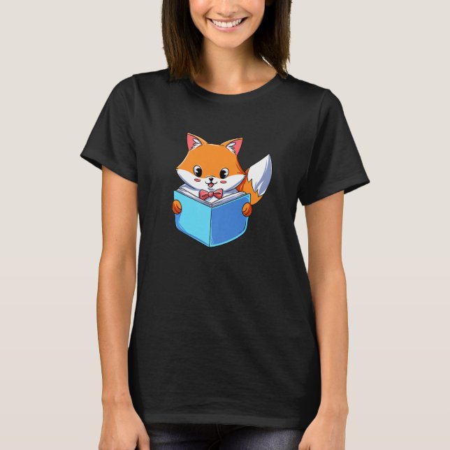T-shirt Lecteur de livre de lecture Fox (Devant)
