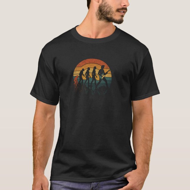 T-shirt Lecteur de musique pour guitare d'évolution du sin (Devant)