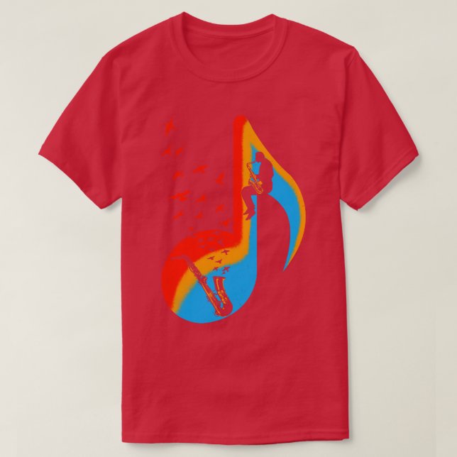 T-shirt Lecteur de musique saxophone (Design devant)