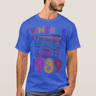 T-shirt Lecteur de musique sur cassette 1989 33e cadeau