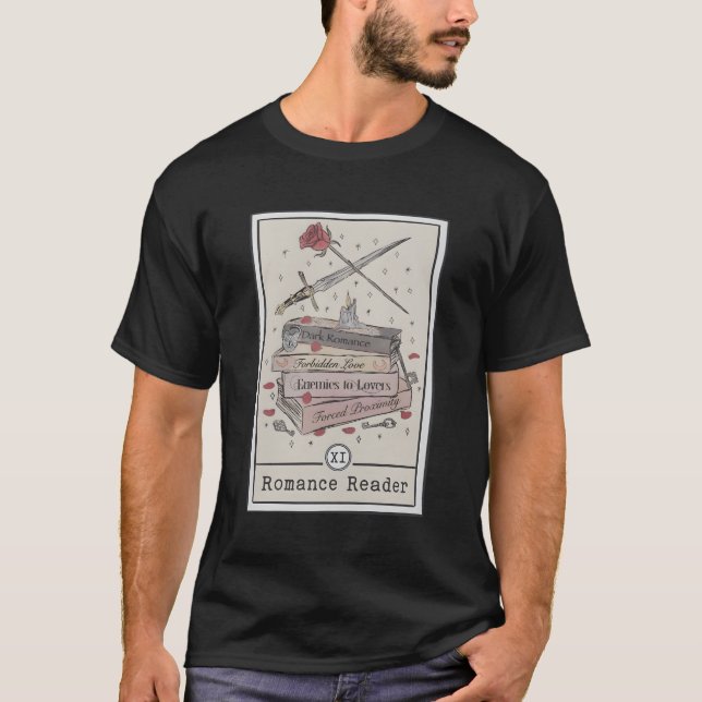 T-shirt Lecteur de roce foncé Carte Tarot Lecteur Smut Lec (Devant)