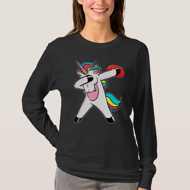 T-shirt Lecteur Flying Disk Golf Dabbing Unicorn Frisbee G (Devant)