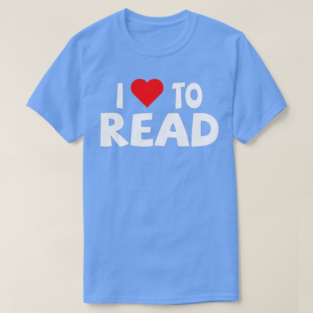 T-shirt Lecteur J'Aime Lire La Lecture Coeur (Design devant)