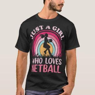 T-shirt Lecteur Netball Vintage Retro Juste Une Fille Qui