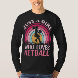 T-shirt Lecteur Netball Vintage Retro Juste Une Fille Qui