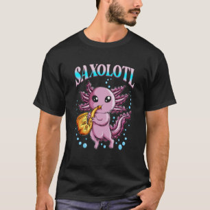 T-shirt Lecteur Saxophone Musicien Axolotl Saxolotl